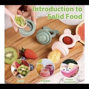 Infant Silicone Feeder Set - Mint and Blush